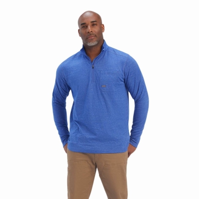 Multicolor Ariat Rebar Foundation 1/4 Zip Men's Shirts | DSOB85360