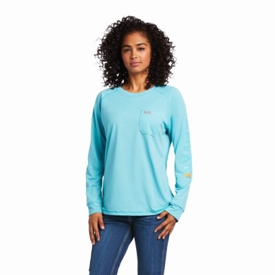 Multicolor Ariat Rebar Heat Fighter Women's Tops | VJGM82150