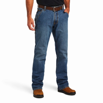 Multicolor Ariat Rebar M4 Low Rise DuraStretch Workhorse Cut Men's Straight-Fit Jeans | DPGU51479