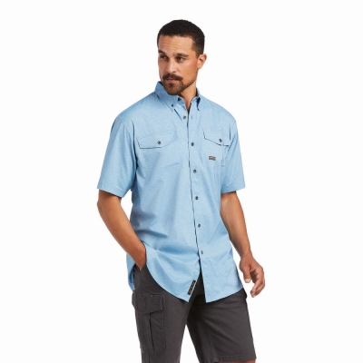 Multicolor Ariat Rebar Made Tough VentTEK DuraStretch Men's Short Sleeve | IOGA26091