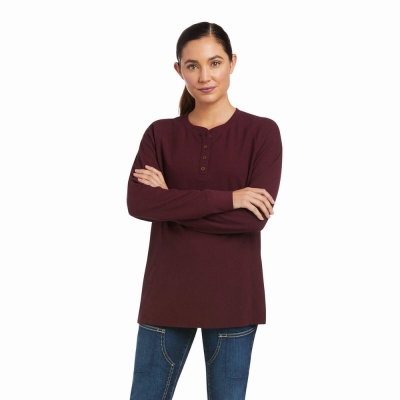 Multicolor Ariat Rebar Thermal Women's Shirts | QWNI60285