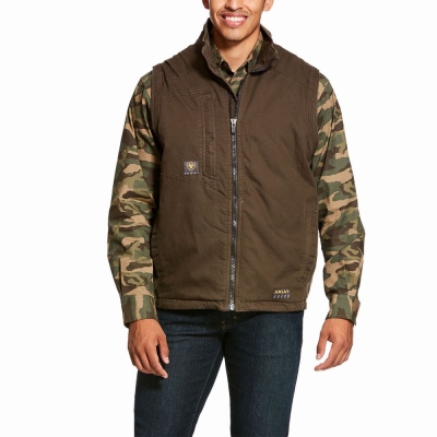 Multicolor Ariat Rebar Washed DuraCanvas Insulated Men's Jackets | KBWD24851