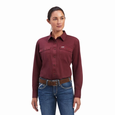 Multicolor Ariat Rebar Washed Twill Women's Shirts | UFPE10548