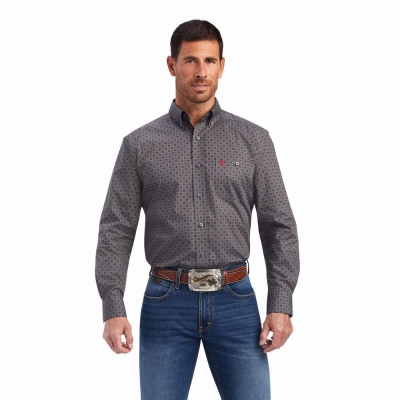 Multicolor Ariat Relentless Steadfast Stretch Classic Fit Men's Shirts | DKFC36594