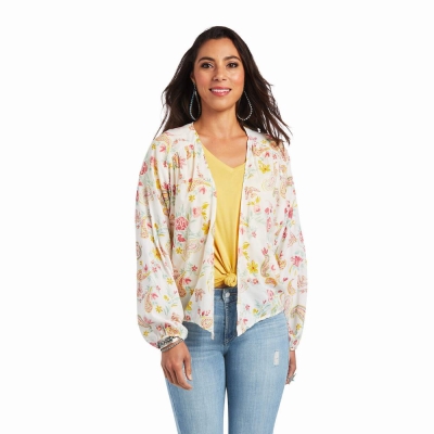 Multicolor Ariat Rose Garden Wrap Women's Tops | TUWI74829