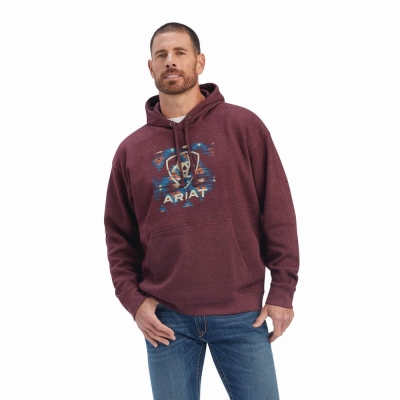 Multicolor Ariat Southwest Block Men's Hoodies | UTCV45073