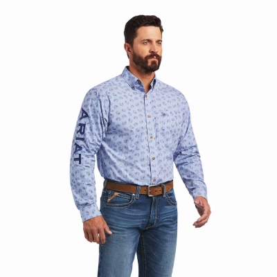 Multicolor Ariat Team Farran Classic Fit Men's Shirts | ZQGT21485