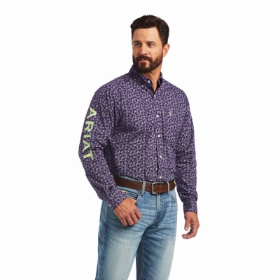 Multicolor Ariat Team Paulo Classic Fit Men's Shirts | BYSC62398