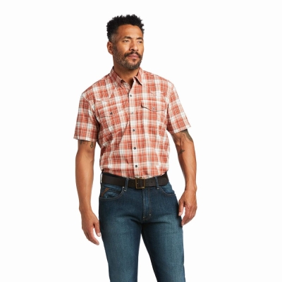 Multicolor Ariat VentTEK Fitted Men's Shirts | OZXT08721