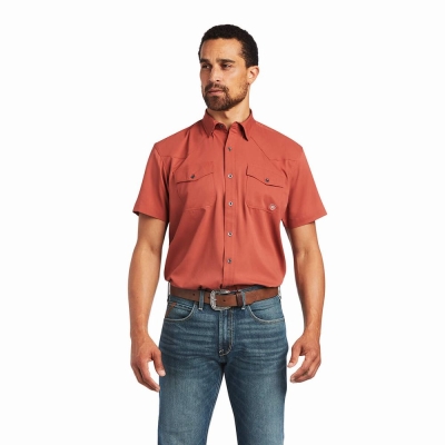 Multicolor Ariat VentTEK Fitted Men's Shirts | QNHV90486