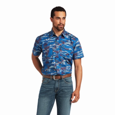 Multicolor Ariat VentTEK Fitted Men's Shirts | VPTY95268