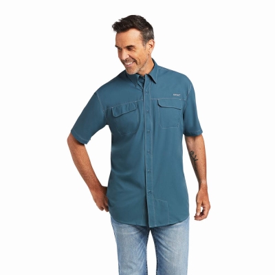 Multicolor Ariat VentTEK Outbound Classic Fit Men's Shirts | ISAN52374