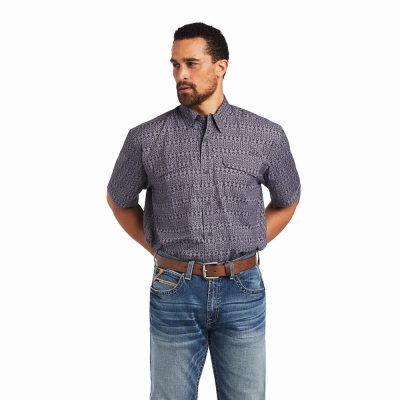 Multicolor Ariat VentTEK Outbound Classic Fit Men's Shirts | KRNM57462