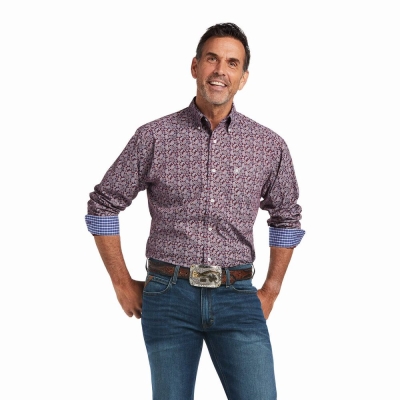 Multicolor Ariat Wrinkle Free Castiel Classic Fit Men's Shirts | SFPC58693