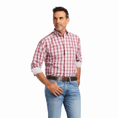 Multicolor Ariat Wrinkle Free Chanse Fitted Men's Shirts | ILBG63451