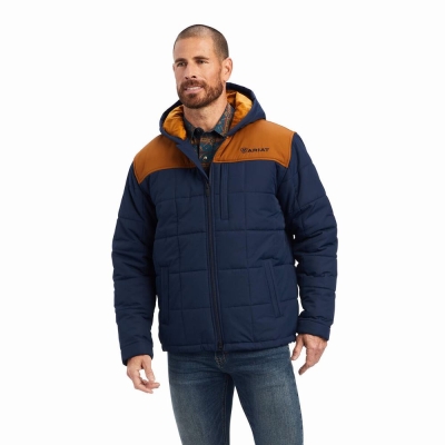 Navy Ariat Crius Insulated Men's Jackets | GFHA27856