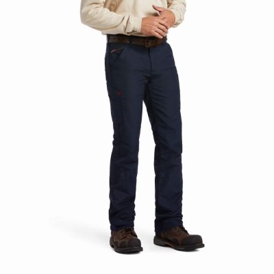 Navy Ariat FR M5 DuraLight Ripstop Men's Pants | BLYK50869