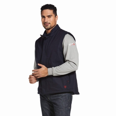 Navy Ariat FR Workhorse Insulated Men's Jackets | NCLS72048