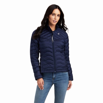 Navy Ariat Ideal Women's Jackets | GBIF87136