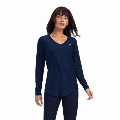 Navy Ariat Laguna Women's Tops | DZQY51396