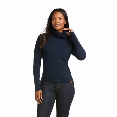 Navy Ariat Lexi Women's Sweaters | KHGM15732