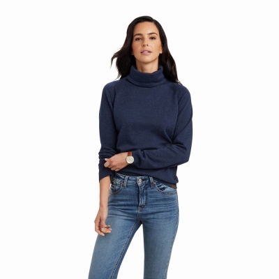 Navy Ariat Lexi Women's Sweaters | QTIM69405