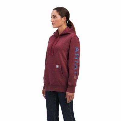 Navy Ariat Rebar Graphic Women's Hoodies | LYOP12387