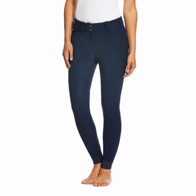 Navy Ariat Tri Factor Grip Full Seat Breech Women's Pants | LTCN48650