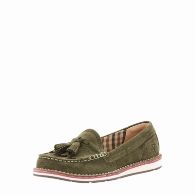 Olive Ariat Tassel Cruiser Women's Sneakers | EWCK86724