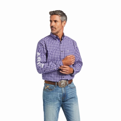 Purple Ariat Pro Series Team Slane Classic Fit Men's Shirts | TOZJ04678