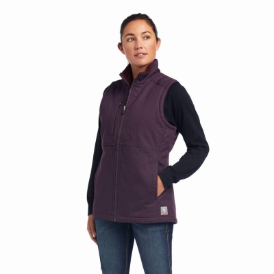 Purple Ariat Rebar DuraCanvas Insulated Women's Vests | MDRG05843