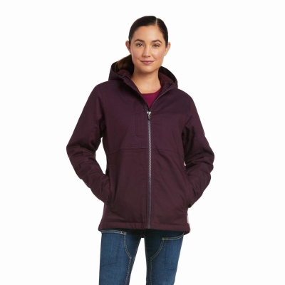 Purple Ariat Rebar DuraCanvas Insulated Women's Jackets | WMTN37851