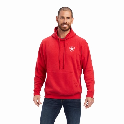 Red Ariat 93 Liberty Men's Hoodies | SMCO05627