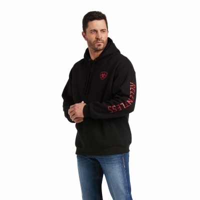 Red Ariat Basic Men's Hoodies | WGDN91827