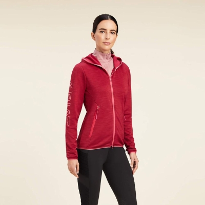 Red Ariat Byron Full Zip Women's Hoodies | CUFV59681