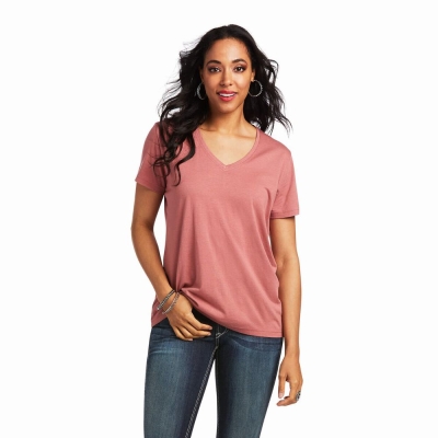 Red Ariat Element Women's Tops | ALDC64925