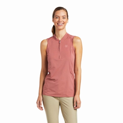 Red Ariat Hailey 1/4 Zip Women's Tops | VQLX91465