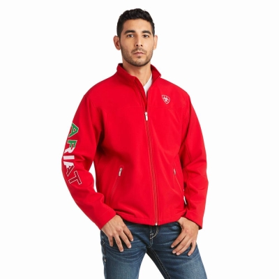 Red Ariat New Team Softshell MEXICO Men's English Riding | KDYJ35816