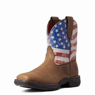 Red Brown Ariat Anthem Patriot Women's Western Boots | KNSW81962