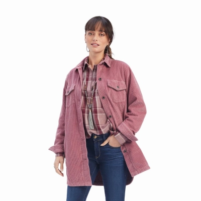 Rose Ariat On the Run Shacket Women's Jackets | FJPY01265