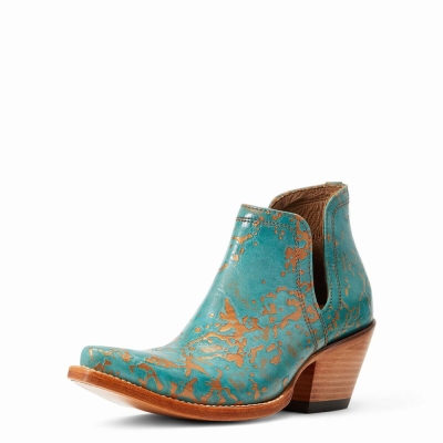 Turquoise Ariat Dixon Women's Booties | FWBV45890