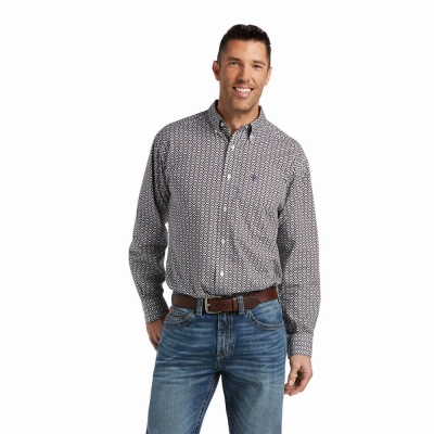 White Ariat Beal Classic Fit Men's Shirts | GKQL45972