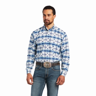 White Ariat Irvin Classic Fit Men's Shirts | YOVC81376