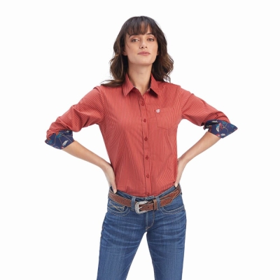 White Ariat Kirby Stretch Women's Tops | NAUM91065