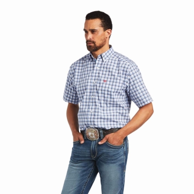 White Ariat Pro Series Fred Classic Fit Men's Shirts | OFLG74058