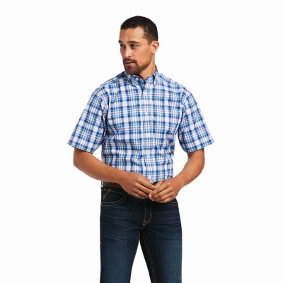 White Ariat Pro Series Gregorio Fitted Men's Shirts | WQMS05271