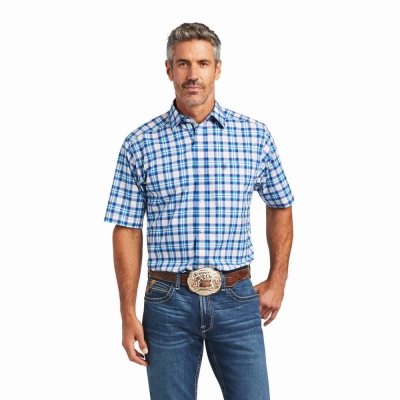 White Ariat Pro Series Isai Stretch Classic Fit Men's Shirts | WEOX65834