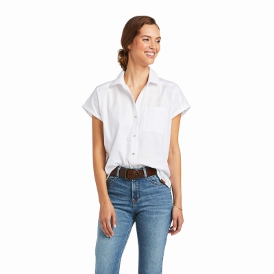 White Ariat Zenith Women's Tops | WJNV84193