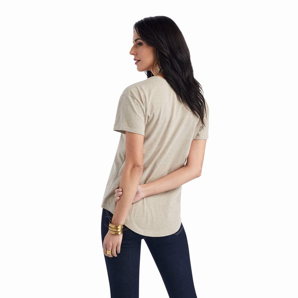 Beige Ariat Blanket Skull Women's Tops | YVGZ60485