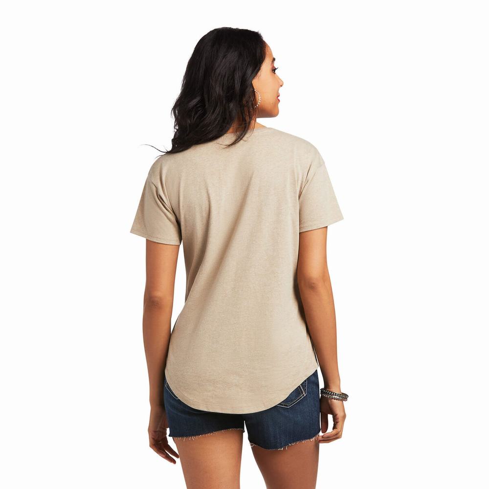 Beige Ariat Desert Wild Women's Tops | TKLB28614